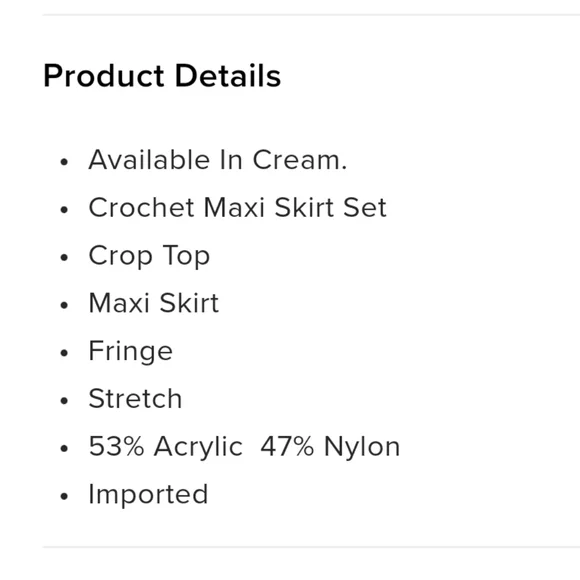 Crochet Skirt Set - Cream 3X - Picture 7 of 8